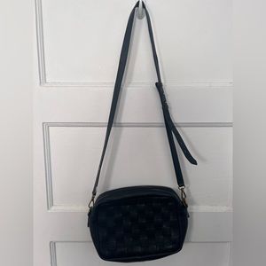Madewell Large Transport Camera Bag in black woven leather
